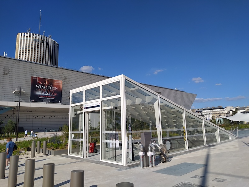 Glass station entrance in front of convention centre