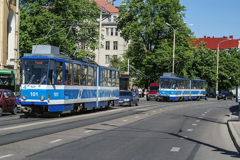 Trams of line 4 in Tallinn, Estonia
